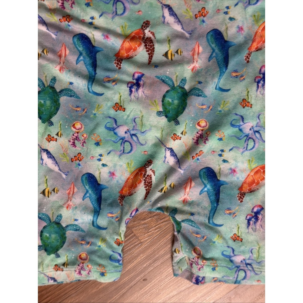 Mama Lulu Toddler Boys 2T/3T Ocean Friends Overalls Romper Outfit Bamboo - Picture 3 of 4